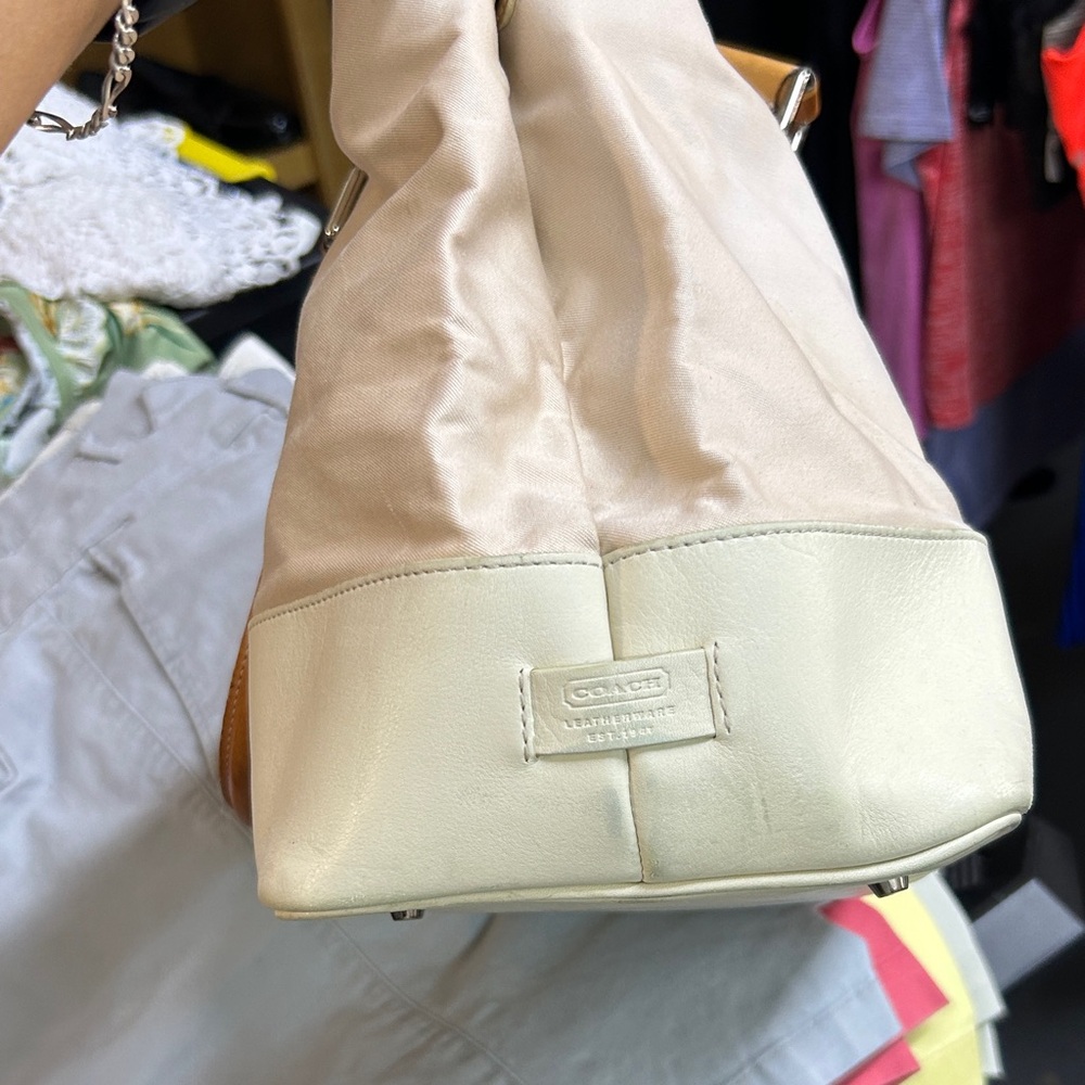 Coach Two-Tone Cream and Light Tan Shoulder Bag